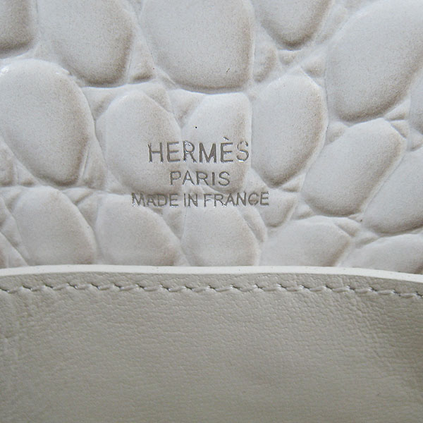 AAA Hermes Kelly 22 CM Stone Veins Leather Handbag Cream H008 On Sale